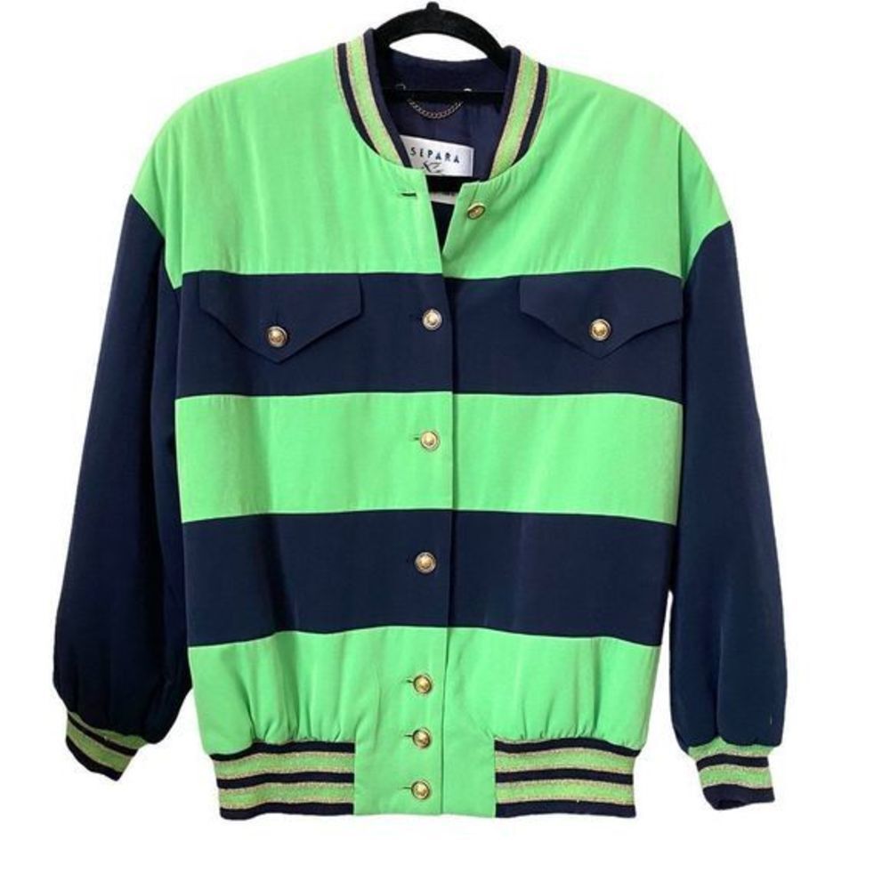 Vintage Separa Fink Striped Bomber Jacket